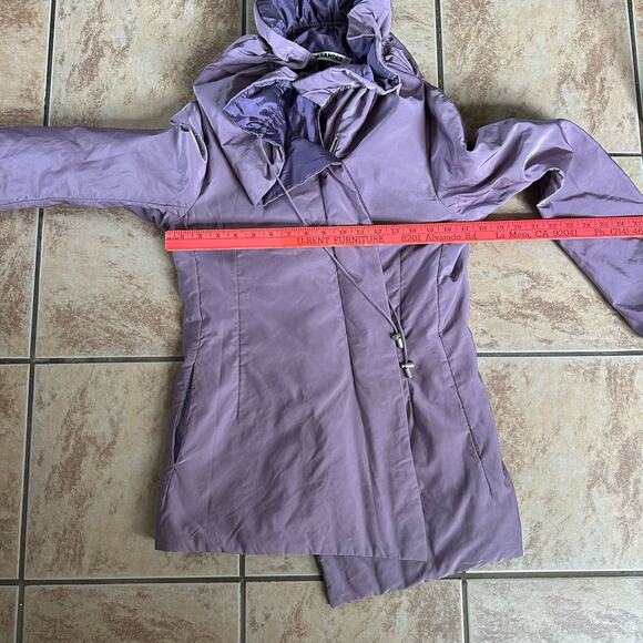 Jil Sander Asymmetrical Zipper Puff Mid Length Coat Jacket Size 38 Lavender - Picture 5 of 9